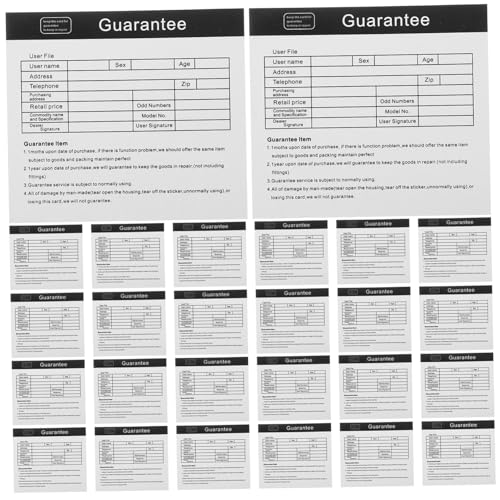 NIYANGLE 1 Satz Garantiekarte Gerätewartungskarten Wartungskarte Für Geräte Anleitungskarten Zur Tassenpflege Gerätereparaturkarten Papier 200 Stück NIYANGLE 1 Satz Garantiekarte Gerätewartungskarten Wartungskarte Für Geräte Anleitungskarten Zur Tassenpflege Gerätereparaturkarten Papier 200 Stück von NIYANGLE