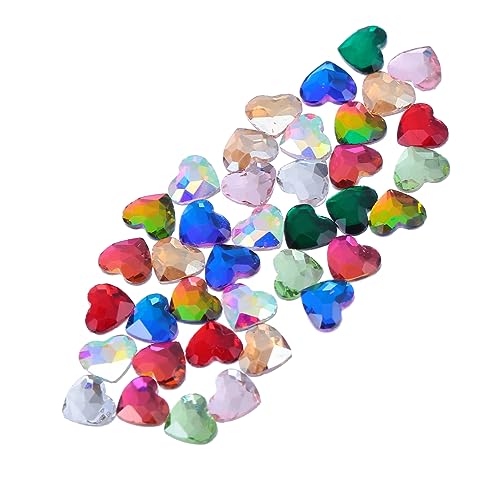 NIYANGLE 1 Satz Herzförmige Nageldiamantdekoration Herz-nagel-diamanten Herz-gesichts-edelsteine Reize Graceling Kollegen Nail Foil Nagelaufkleber Nagelschmuck Zubehör Basteln Glas 50 Stück von NIYANGLE