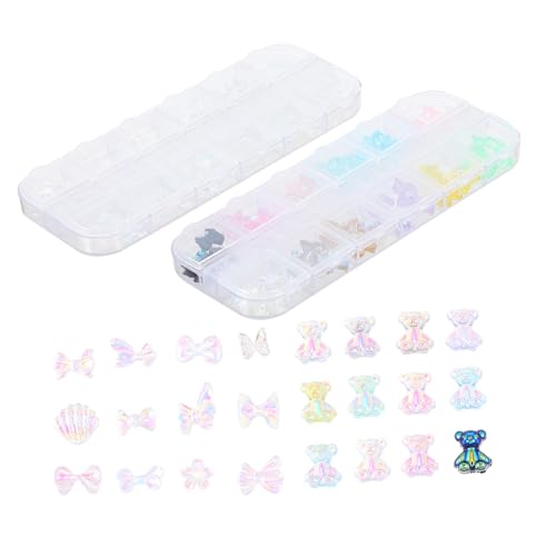 NIYANGLE 1 Satz Nagelkunst Charms Bunte Schmetterlinge Resin Bären Für Kreative Nail Art Dekoration Für Diy Zuhause 120 Stück NIYANGLE 1 Satz Nagelkunst Charms Bunte Schmetterlinge Resin Bären Für Kreative Nail Art Dekoration Für Diy Zuhause 120 Stück von NIYANGLE