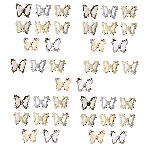 NIYANGLE 1 Satz Schmetterlinge Nagel Charms Kreative Nagelkunst Zubehör Für Natürliche Und Künstliche Nägel Aus Hochwertigem Für Diy Maniküre Und Nail Art 40 Stück NIYANGLE 1 Satz Schmetterlinge Nagel Charms Kreative Nagelkunst Zubehör Für Natürliche Und Künstliche Nägel Aus Hochwertigem Für Diy Maniküre Und Nail Art 40 Stück von NIYANGLE