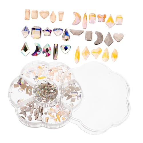 NIYANGLE 1 Schachtel Außerirdischer -Patch -Strass Anhänger für Nägel Nagelkunst metallisch Nagelschmuck und Anhänger Nagelsteine Reiz Nagel Charme Nagelzauber Strasssteine von NIYANGLE