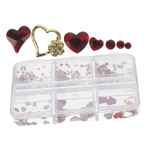 NIYANGLE 1 Schachtel Herzform Nagelsteine für Nail Art Große Strasssteine Deko für Nägel Vielseitige Nail Charms für Maniküren und Stilvolle von NIYANGLE