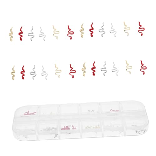 NIYANGLE 1 Schachtel Nagelkunstschmuck Schlange Nagelkunstzubehör Nagelschmuck Zubehör Für Nagelkunst Nagelanhänger Schlange Winzige Nagelanhänger Legierung NIYANGLE 1 Schachtel Nagelkunstschmuck Schlange Nagelkunstzubehör Nagelschmuck Zubehör Für Nagelkunst Nagelanhänger Schlange Winzige Nagelanhänger Legierung von NIYANGLE