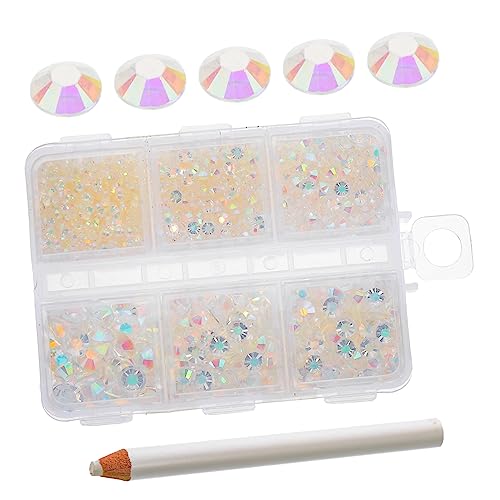 NIYANGLE 1 Schachtel Nagelsticker Diamantschmuck Herstellung Handwerk Strasssteine zum Basteln Applikationen Wohnung Masse Strasssteine Harz-Flatback-Strass Strass-Masse Nagelsteine Weiß NIYANGLE 1 Schachtel Nagelsticker Diamantschmuck Herstellung Handwerk Strasssteine zum Basteln Applikationen Wohnung Masse Strasssteine Harz-Flatback-Strass Strass-Masse Nagelsteine Weiß von NIYANGLE
