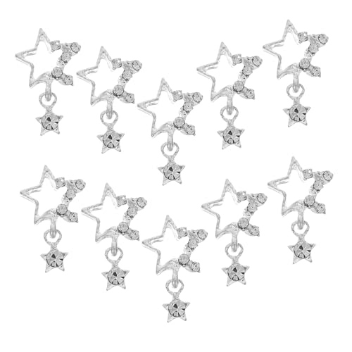 NIYANGLE 10 Stück Manikürezubehör Für Frauen Nägel Nagelcharm Star Nagel Charms Reiz Nagelkunst Polieren Hallo Nagelanhänger Stern Nagel Charme Legierung Silber NIYANGLE 10 Stück Manikürezubehör Für Frauen Nägel Nagelcharm Star Nagel Charms Reiz Nagelkunst Polieren Hallo Nagelanhänger Stern Nagel Charme Legierung Silber von NIYANGLE