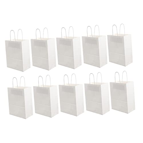 NIYANGLE 10 Stück Papiertüten mit Griffen Weiße Aufbewahrungstüten für Lebensmittel für Cafés Bäckereien und Veranstaltungen NIYANGLE 10 Stück Papiertüten mit Griffen Weiße Aufbewahrungstüten für Lebensmittel für Cafés Bäckereien und Veranstaltungen von NIYANGLE
