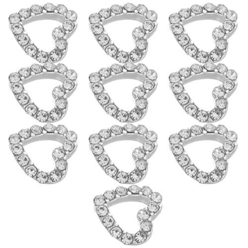 NIYANGLE 10 Stück Teiliges Nagel Herzform Trendige Nageldekorationen mit Strasssteinen Vielseitiges Maniküre zubehör für DIY und Professionelle Nailart für Kreative Nageldesigns von NIYANGLE