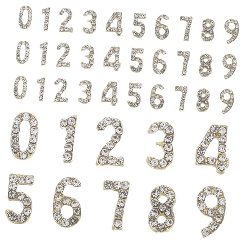 NIYANGLE 100 Stück Teiliges Nail Art mit Strassbesetzten Arabischen Zahlen Flache Glitzersteine für DIY Nageldesign Trendige Maniküre-dekorationen Glänzende Schmuckverzierungen für von NIYANGLE