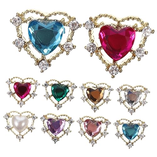 NIYANGLE 10Stücke DIY Charms Herzen Und Farbige Nagelkunst Dekoration Für Maniküre Und Nail Art Projekte NIYANGLE 10Stücke DIY Charms Herzen Und Farbige Nagelkunst Dekoration Für Maniküre Und Nail Art Projekte von NIYANGLE