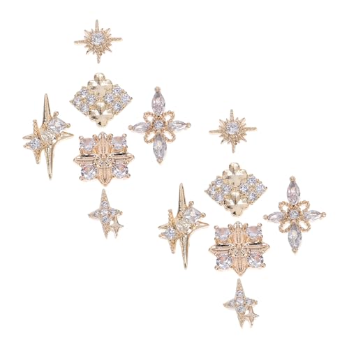 NIYANGLE 12 Stück Metallanhänger Für Nägel Sortiert Strass-anhänger Maniküre Diamant Kunst Strasssteine nagelchark Kit Reize Für Erwachsene Reines Kupfer Mit Echtem Überzogen Golden NIYANGLE 12 Stück Metallanhänger Für Nägel Sortiert Strass-anhänger Maniküre Diamant Kunst Strasssteine nagelchark Kit Reize Für Erwachsene Reines Kupfer Mit Echtem Überzogen Golden von NIYANGLE
