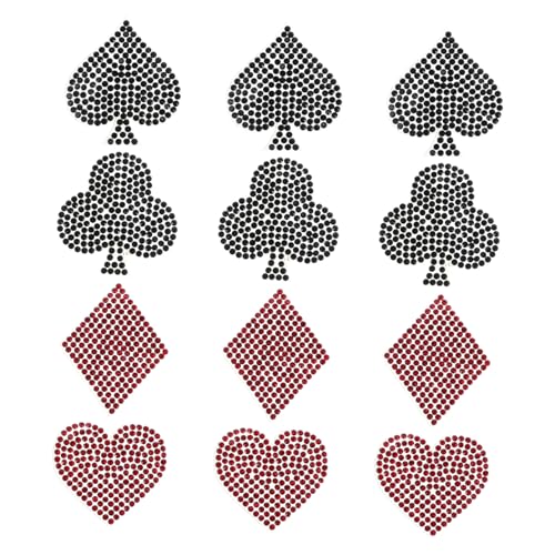 NIYANGLE 12 Stück Teiliges Strass Bügelbilder mit Herz und Motiven Selbstklebende Patches für Diy Kleidung und Accessoires Hitzeaktivierte Applikationen für Röcke und Jacken NIYANGLE 12 Stück Teiliges Strass Bügelbilder mit Herz und Motiven Selbstklebende Patches für Diy Kleidung und Accessoires Hitzeaktivierte Applikationen für Röcke und Jacken von NIYANGLE