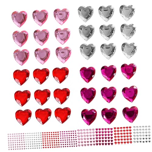 NIYANGLE 12Blätter Herzförmige Acryl Edelstein Aufkleber Selbstklebende Strasssteine für Gesichts und Nageldekoration Bastelbedarf für Scrapbooking und Deko Projekte NIYANGLE 12Blätter Herzförmige Acryl Edelstein Aufkleber Selbstklebende Strasssteine für Gesichts und Nageldekoration Bastelbedarf für Scrapbooking und Deko Projekte von NIYANGLE