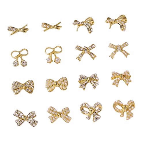 NIYANGLE 16 Stück Teiliges Maniküre Diy Dekoration mit Perlen Bowknot Glänzende Metallverzierungen für Nageldesign für Zuhause und Nagelstudios NIYANGLE 16 Stück Teiliges Maniküre Diy Dekoration mit Perlen Bowknot Glänzende Metallverzierungen für Nageldesign für Zuhause und Nagelstudios von NIYANGLE