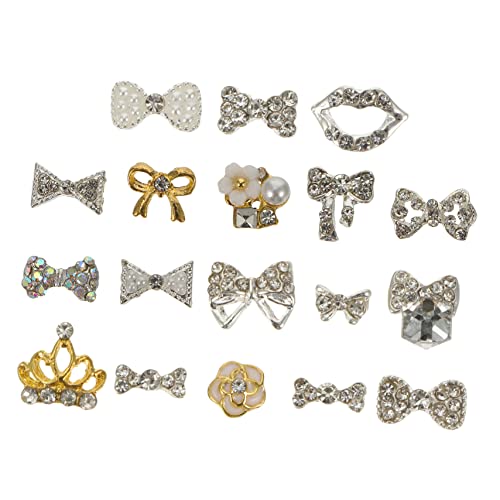 NIYANGLE 18 Stück Nail Art Dekoration Teiliges Diy Zubehör mit Glitzer Rhinestones und Strasssteinen für Nagelkunst Hochzeiten Geburtstagsfeiern und Diy Projekte mit Familie und Freunden von NIYANGLE