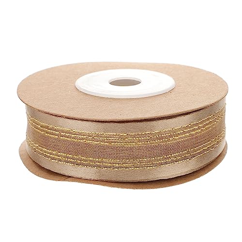 NIYANGLE 1Rolle Geschenkband aus Goldfarbenem Organza für DIY Projekte Hochzeitsdekoration Geschenkverpackung und Bastelideen von NIYANGLE