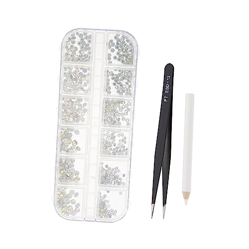 NIYANGLE 1Satz Nail Art Decors Compartment Plastic Rhinestone Box For DIY Manicure Accessories Exquisite Nail Decoration For Creative Nail Artists And DIY Lovers von NIYANGLE