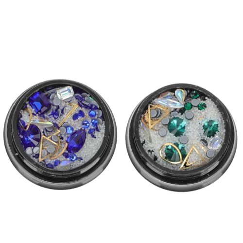 NIYANGLE 2 Boxen Diy Dekorationen Maniküre Funkelnde Nail Art Steine für Nagelstudios und Zuhause Einfach Anzubringen und Langlebig von NIYANGLE