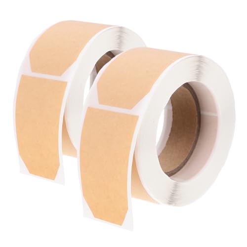 NIYANGLE 2 Rollen Beschreibbare Etiketten Aufkleber Selbstklebende Klassifizierungsetiketten aus Braunem Kraftpapier für Namensschilder und Beschriftungen Langlebig und Vielseitig von NIYANGLE