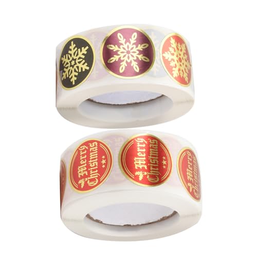 NIYANGLE 2 Rollen Goldene Selbstklebende Weihnachtsaufkleber Runde Etiketten für Geschenkverpackungen Papieraufkleber mit Einfacher Handhabung für DIY Basteln und Scrapbooking NIYANGLE 2 Rollen Goldene Selbstklebende Weihnachtsaufkleber Runde Etiketten für Geschenkverpackungen Papieraufkleber mit Einfacher Handhabung für DIY Basteln und Scrapbooking von NIYANGLE