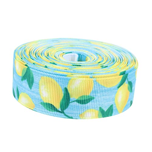 NIYANGLE 2 Rollen Zitronenband Verpackung Hochzeit wickeln Bänder zum Verpacken Gelb Festivalbänder gemustertes Band Geschenkband zum Geburtstag Sommer Drahtband Urlaubsband Polyester von NIYANGLE