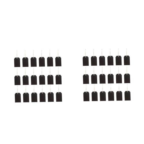 NIYANGLE 2 Sätze Holzetikett Holzschilds Dekorationsanhänger Hängende Tags Holzschilder Diy-tags Bambus Black 25 Stück * 2 von NIYANGLE