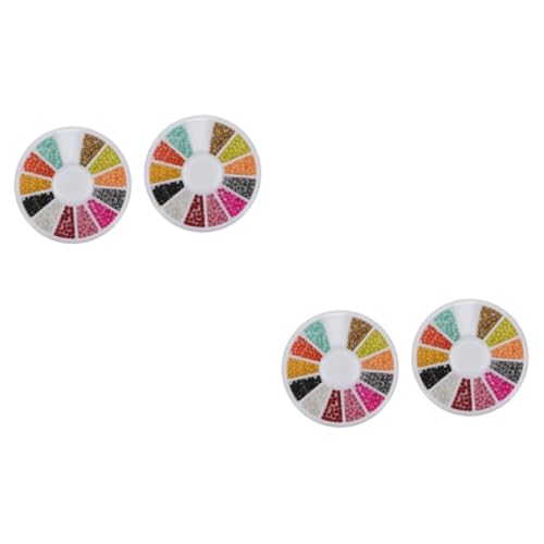 NIYANGLE 2 Sätze Nagelperlen Nagel Pailletten Winzig Nägel Mini-nagelkaviarperlen Kaviarperlen Nagel Plastik 2box*2 von NIYANGLE