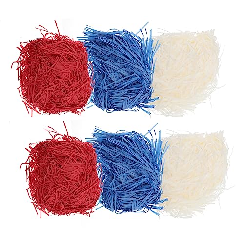NIYANGLE 2 Sätze Pack Dekoratives Füllpapier Für Hochzeiten Geschreddert Rot Dunkelblau Für Geschenkboxen Candy Boxes Und Besondere Anlässe 6 Packungen * 2 von NIYANGLE