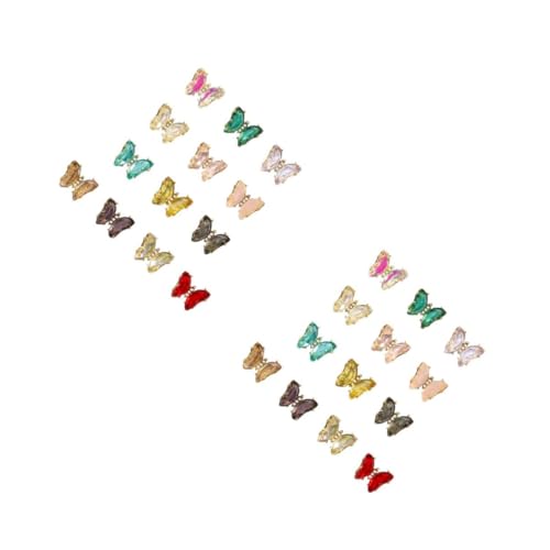 NIYANGLE 2 Sätze Teiliges Nagelkunst Deko Handgemachte Schmetterlings Studs Für Kreative Maniküren Für Diy Nail Art Schmuck Und Bastelprojekte 13 Stück * 2 von NIYANGLE