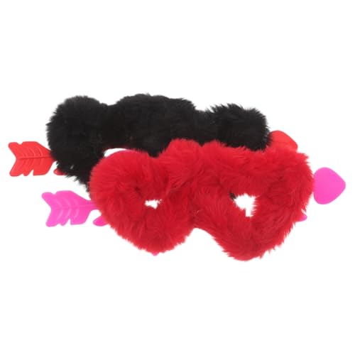 NIYANGLE 2 Stück Kuschelige Herz-sonnenbrillen mit Plüschrahmen Punk Cat Eye Design Weiche als Party-accessoire für Junggesellinnenabschied Valentinstag Hochzeitsfeiern von NIYANGLE