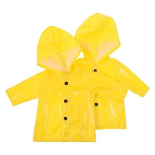 NIYANGLE 2 Stück Puppen-Regenbekleidung, Regenmantel, Kostüm, handgefertigt, Puppenkleidung, Miniatur-Kleidung für Figuren, Körpermodell, Anzieh, Gelb NIYANGLE 2 Stück Puppen-Regenbekleidung, Regenmantel, Kostüm, handgefertigt, Puppenkleidung, Miniatur-Kleidung für Figuren, Körpermodell, Anzieh, Gelb von NIYANGLE