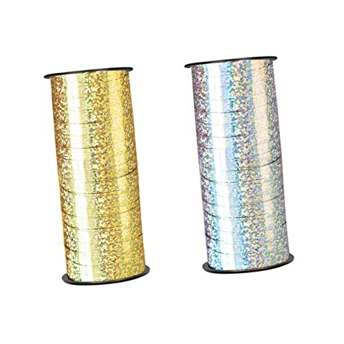 NIYANGLE 2 Stück Yards Crimped Curling Ribbon Roll Metallic und Silber Dekorationsband für Partys Bastelarbeiten und Hochzeiten für Ballons und Projekte NIYANGLE 2 Stück Yards Crimped Curling Ribbon Roll Metallic und Silber Dekorationsband für Partys Bastelarbeiten und Hochzeiten für Ballons und Projekte von NIYANGLE