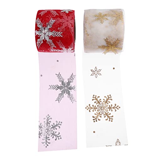 NIYANGLE 2 Stück Yards Mesh Ripsbänder und Dekoratives Geschenkband für Hochzeiten Partys und Diy Handwerksprojekte von NIYANGLE