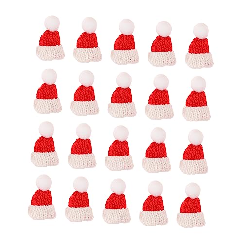 NIYANGLE 20 Stück Teiliges Mini Wollmützen Weihnachtsdeko Handgefertigt Multifunktionale Party Accessoires und DIY Schmuck Lustige Familien Spiele Niedliche Fingerpuppen für Festliche von NIYANGLE