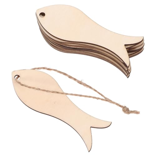NIYANGLE 20Stücke Holzornamente Fische Unbeschichtete Holzausschnitte zum Basteln Dekorative Anhänger für DIY Projekte für Partys und Inneneinrichtungen von NIYANGLE