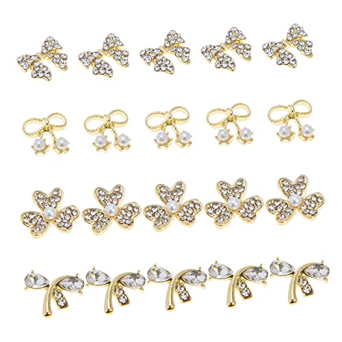 NIYANGLE 20Stücke Strassstein Perlen Schleife Charms Nagelkunst Dekoration für Maniküre und Nail Art DIY Accessoires für Zuhause und Professionelle Nagelstudios NIYANGLE 20Stücke Strassstein Perlen Schleife Charms Nagelkunst Dekoration für Maniküre und Nail Art DIY Accessoires für Zuhause und Professionelle Nagelstudios von NIYANGLE