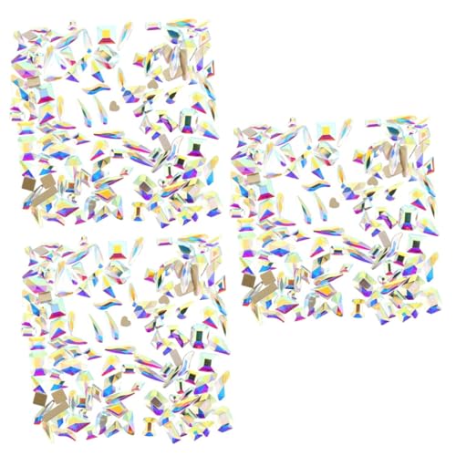 NIYANGLE 3 Sätze Ab Strasssteine Für Nageldesign Flache Nail Art Rhinestones Verschiedenen Formen Für Diy Nägel Und Makeup Hochwertige Nail Charms Für Salongebrauch 100 Stück * 3 von NIYANGLE