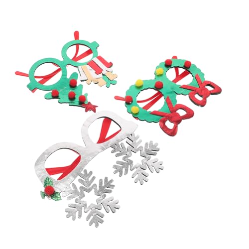 NIYANGLE 3 Stück Teiliges Weihnachtskostüm-brillenset Schneeflocken Weihnachtsbaum-design Leichte Langlebige Partybrille für Festliche Gruppenfotos und Neujahrsfeiern NIYANGLE 3 Stück Teiliges Weihnachtskostüm-brillenset Schneeflocken Weihnachtsbaum-design Leichte Langlebige Partybrille für Festliche Gruppenfotos und Neujahrsfeiern von NIYANGLE