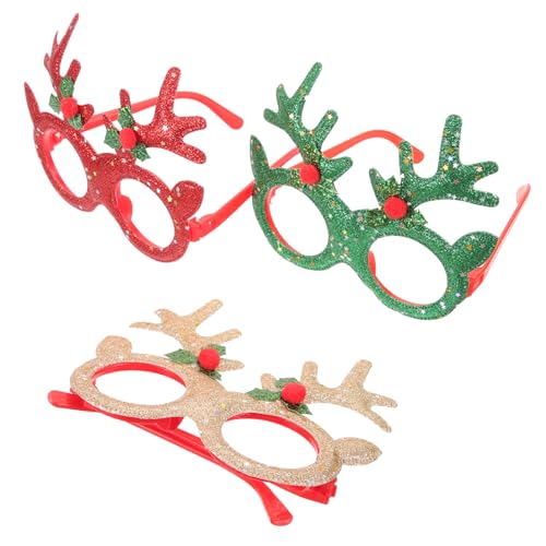 NIYANGLE 3stücke Teiliges Weihnachtsbrillen Rahmen Für Erwachsene Und Lustige Foto-requisiten Für Weihnachtsfeiern Und Festliche Anlässe Und Champagner von NIYANGLE