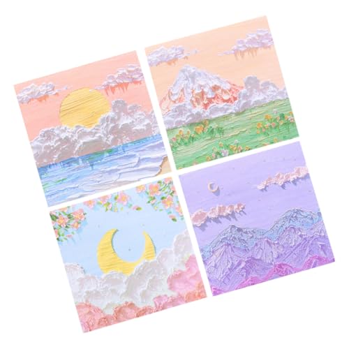 NIYANGLE 4 Haftnotizen Pastell Pads bunt ästhetisch Malerei Aufkleber Natur Boho-Karten Vintage-Aufkleber für das Journaling Scrapbooking-Stickerbuch Natur-Aufkleber Papier NIYANGLE 4 Haftnotizen Pastell Pads bunt ästhetisch Malerei Aufkleber Natur Boho-Karten Vintage-Aufkleber für das Journaling Scrapbooking-Stickerbuch Natur-Aufkleber Papier von NIYANGLE