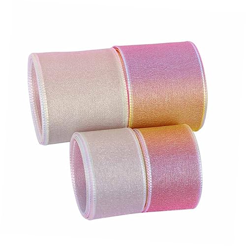 NIYANGLE 4 Stück Teiliges DIY mit Bunten Schmetterlingsknoten Bändern Chiffon Geschenkverpackungsbänder für Dekoration Haarschmuck und Festivitäten von NIYANGLE