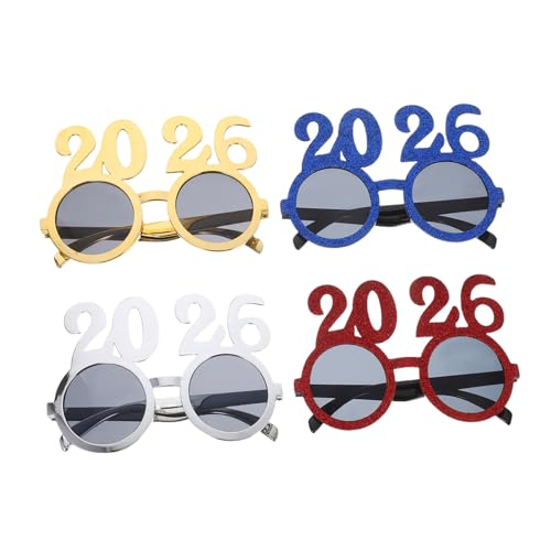 NIYANGLE 4 Stück Teiliges Silvester Brillen mit Glitzer in Gold Silber Blau und Rot Bunte Partybrillen für Neujahrsfeiern Fotorequisiten und Festliche Accessoires für Besondere Anlässe NIYANGLE 4 Stück Teiliges Silvester Brillen mit Glitzer in Gold Silber Blau und Rot Bunte Partybrillen für Neujahrsfeiern Fotorequisiten und Festliche Accessoires für Besondere Anlässe von NIYANGLE