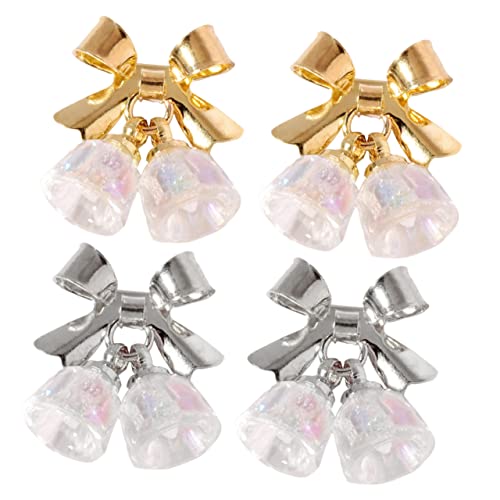 NIYANGLE 4 Stück Teiliges Weihnachts Nagelstuds Glocke Schleifen Charms DIY Maniküre Dekorationen Transparent Gold Silber Multifunktional für Nagel Kunst und Zubehör NIYANGLE 4 Stück Teiliges Weihnachts Nagelstuds Glocke Schleifen Charms DIY Maniküre Dekorationen Transparent Gold Silber Multifunktional für Nagel Kunst und Zubehör von NIYANGLE