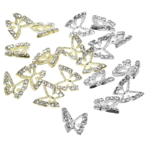 NIYANGLE 40 Stück Schmetterling Charms für Nail Art Schmuck Zubehör Diy Maniküre Dekorationen für Gel und Kunstnägel für Hochzeiten und Partys von NIYANGLE