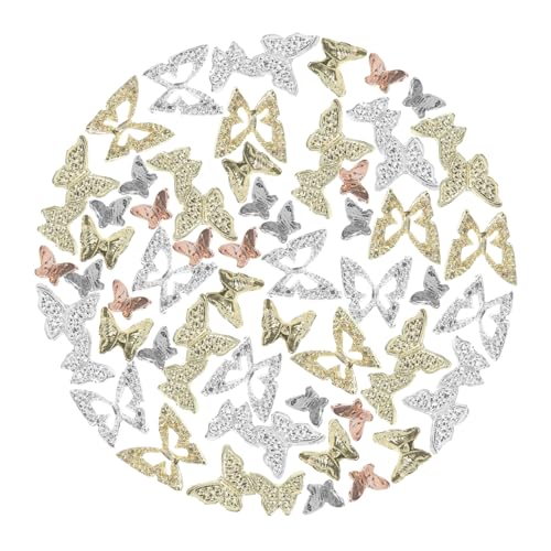 NIYANGLE 40 Stück Schmetterlings Nagelcharms für Nagelkunst Süße Nagelaccessoires für Damen Dekorative Maniküre Pediküre für Diy Nageldesigns und Besondere Anlässe von NIYANGLE