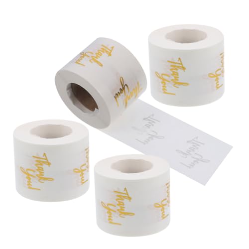 NIYANGLE 4Rollen Aufkleber Transparente Etiketten mit Goldenen Akzenten Selbstklebend für Verpackungen Hochzeiten und Kleine Unternehmen NIYANGLE 4Rollen Aufkleber Transparente Etiketten mit Goldenen Akzenten Selbstklebend für Verpackungen Hochzeiten und Kleine Unternehmen von NIYANGLE