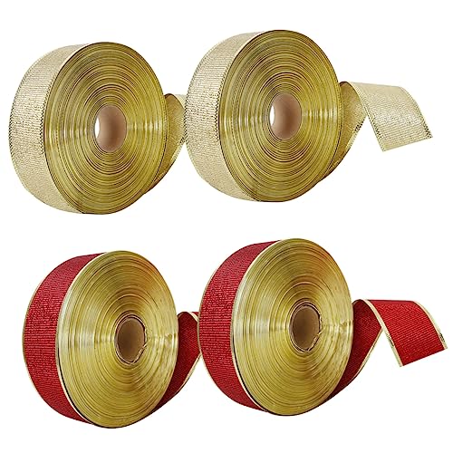 NIYANGLE 4Rollen Weihnachtsschleifen Geschenkband Für Geschenkverpackung Dekoratives Band Für Weihnachtsbaum Feiertagsdeko Wiederverwendbar Und Langlebig NIYANGLE 4Rollen Weihnachtsschleifen Geschenkband Für Geschenkverpackung Dekoratives Band Für Weihnachtsbaum Feiertagsdeko Wiederverwendbar Und Langlebig von NIYANGLE