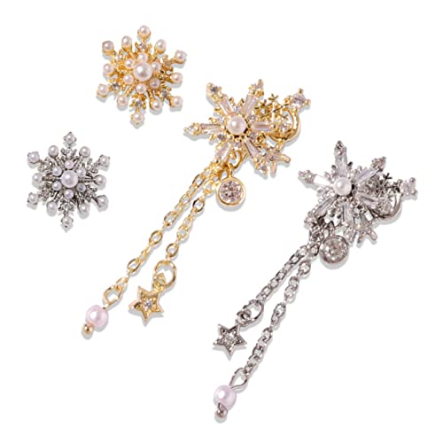 NIYANGLE 4Stücke Charms Dekorative Nagelkunst Schmuckstücke Für Weihnachten Für Natürliche Und Künstliche Nägel Glänzende Einfach Anzuwenden von NIYANGLE