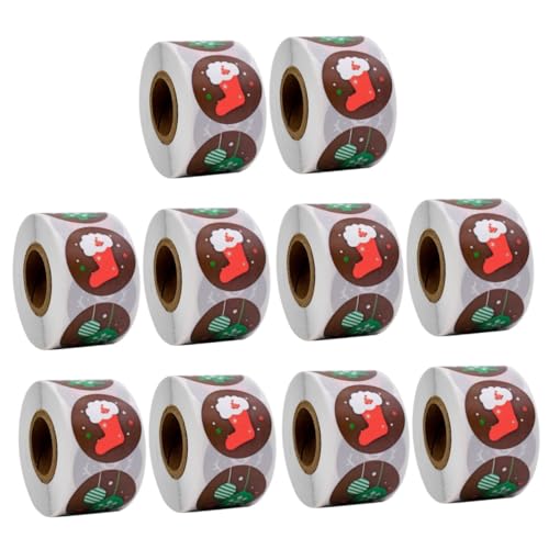 NIYANGLE 5 Sätze Weihnachtsaufkleberspielzeug Die Vinyl Etikett Drinnen Geschenkaufkleber Aufkleber Für Weihnachtsfeiern Kupferplattenaufkleber 2 Rollen * 5 von NIYANGLE