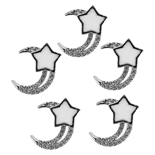 NIYANGLE 5 Stck. Zirkonia Silberne Stern Mond Nagel Charms Dekorative Metall Nagelkunst Zubehör für Diy Maniküre Designs NIYANGLE 5 Stck. Zirkonia Silberne Stern Mond Nagel Charms Dekorative Metall Nagelkunst Zubehör für Diy Maniküre Designs von NIYANGLE