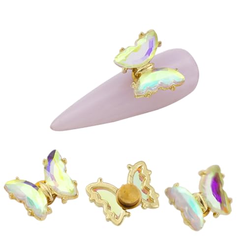 NIYANGLE 5 Stück Teiliges Charms Schmetterlingsdesign Nail Art Zubehör Hochwertige Dekoration für Fingernägel und Zehennägel für Besondere Anlässe und Designs von NIYANGLE